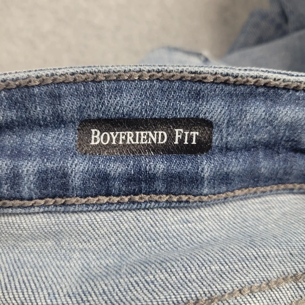 Judy Blue Jeans Womens 1/25 Boyfriend Fit Loose Distressed Trendy Denim - Picture 10 of 13